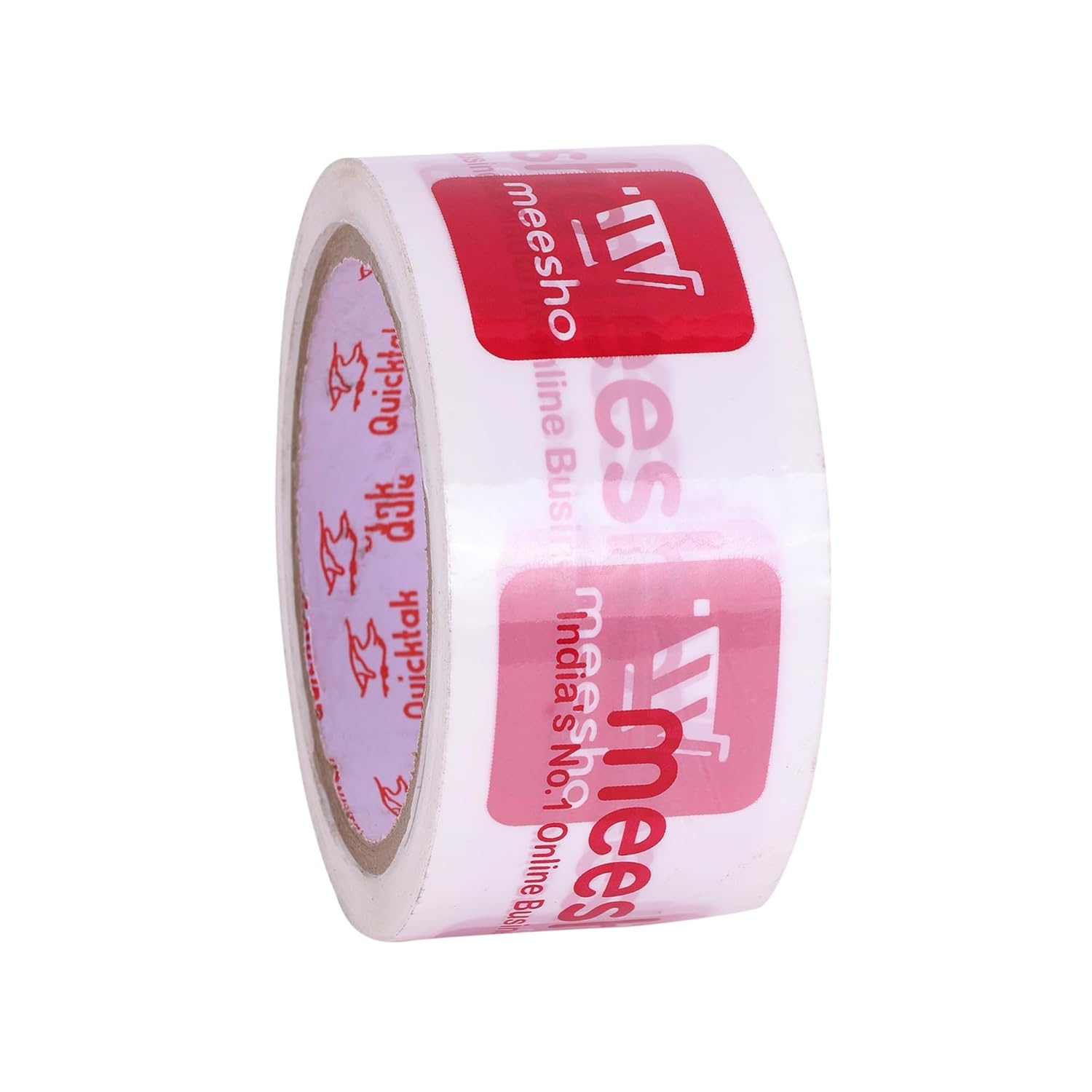 Self Adhesive Meesho Printed Packing Tape - 65 Meters in Length - 2 Inch (48mm) Width, BOPP Industrial Packaging Tape for E-Commerce Box Packing