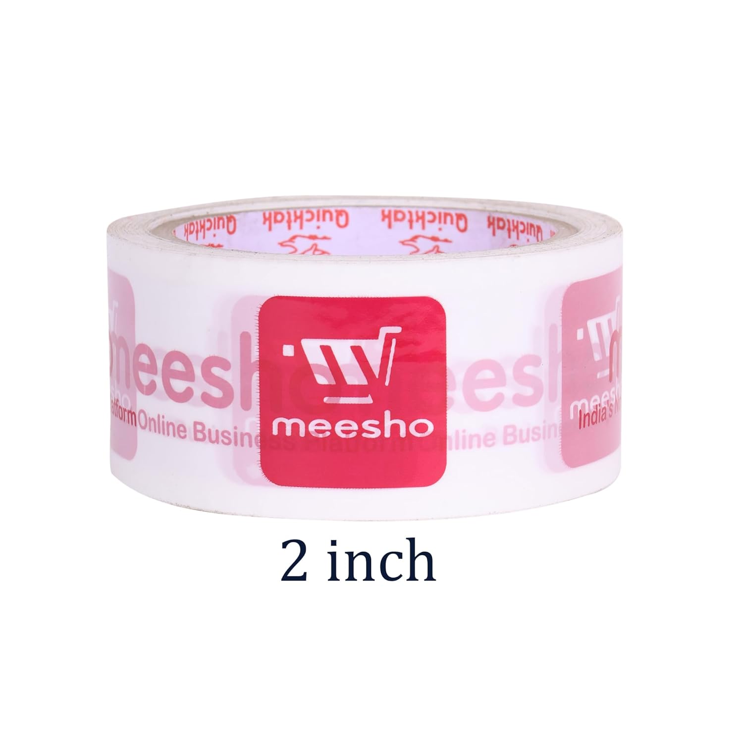 Self Adhesive Meesho Printed Packing Tape - 65 Meters in Length - 2 Inch (48mm) Width, BOPP Industrial Packaging Tape for E-Commerce Box Packing